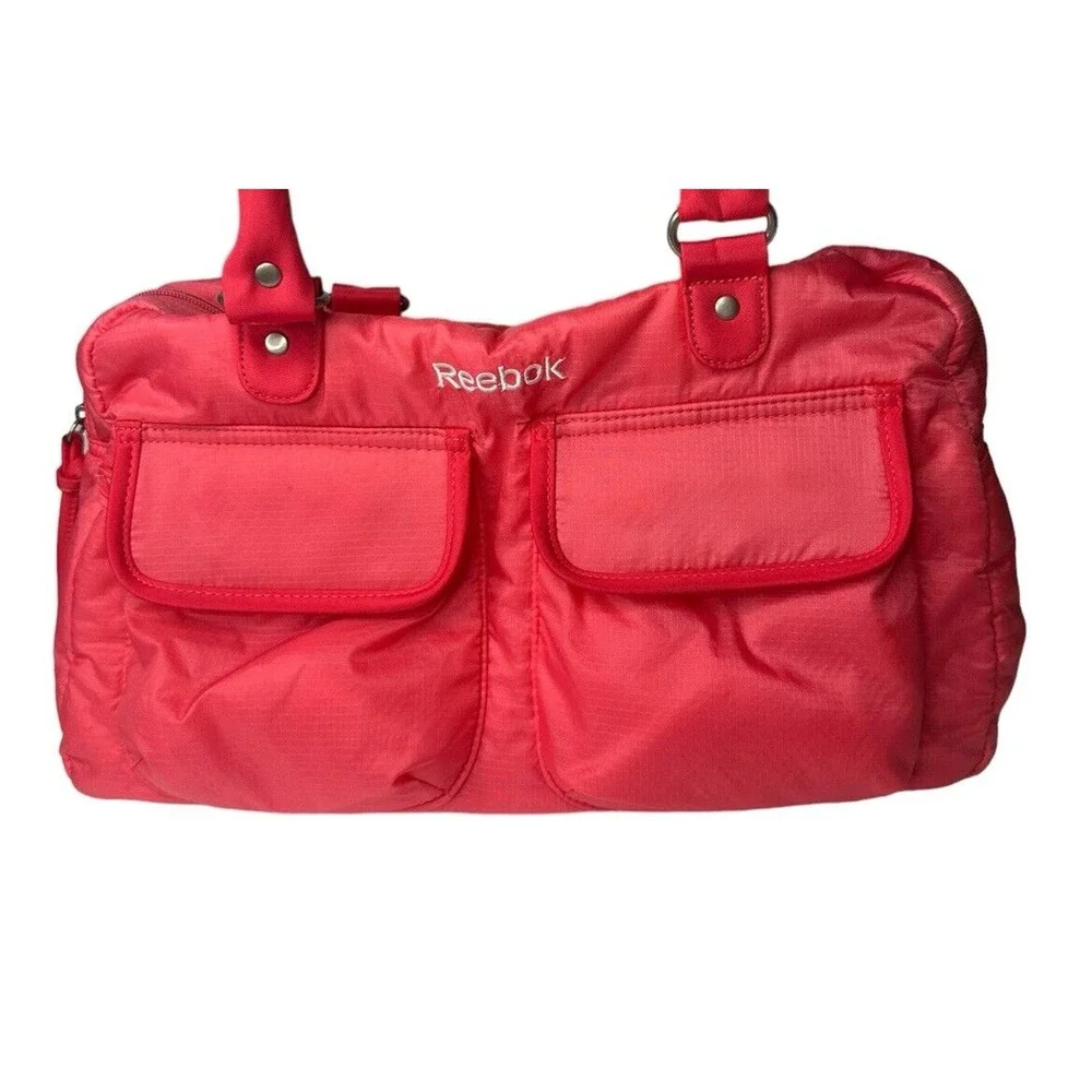 Vintage Reebok Bright Pink Tote Shoulder Bag Weekender Gym Purse 15 x 9 x‎ 3